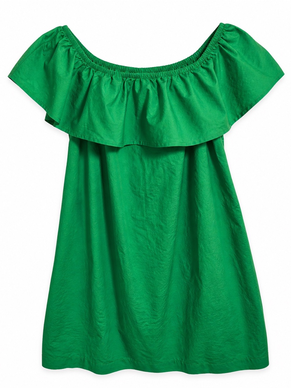 Who What Wear Green Off Shoulder Ruffle Dress XL Boho Summer Cotton - Picture 2 of 7